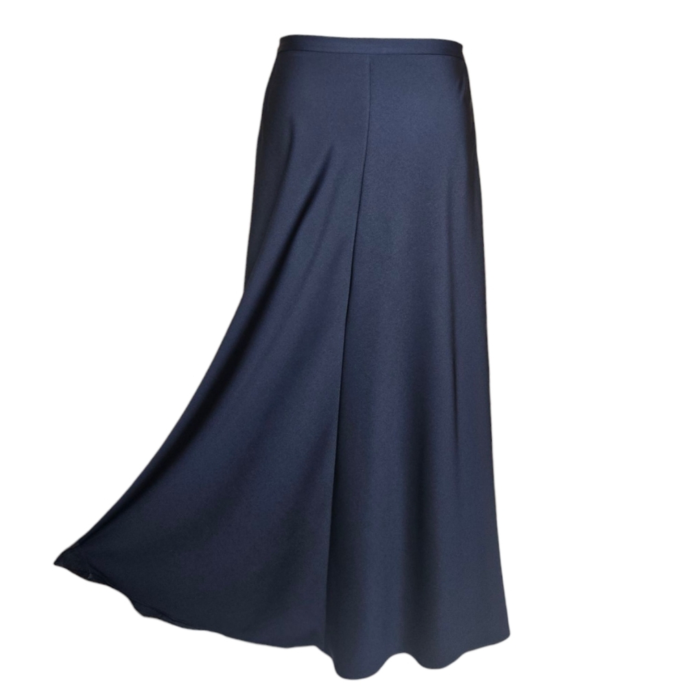 JENNY YOO navy blue satin formal black tie bridesmaid maxi‎ skirt 6